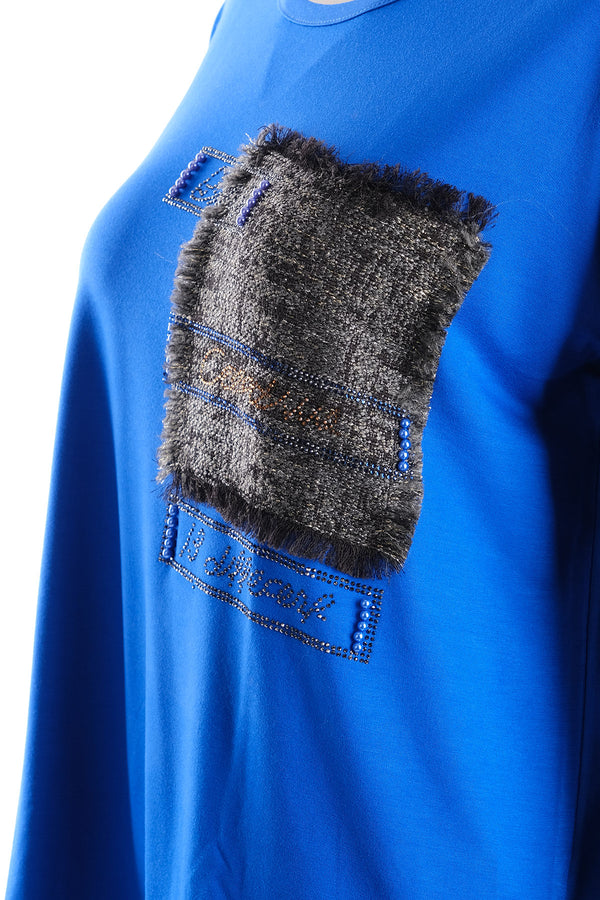 Vedi-bb Oversize Uzun Kol Minimalist Kadın Bluz - Günlük Kullanım