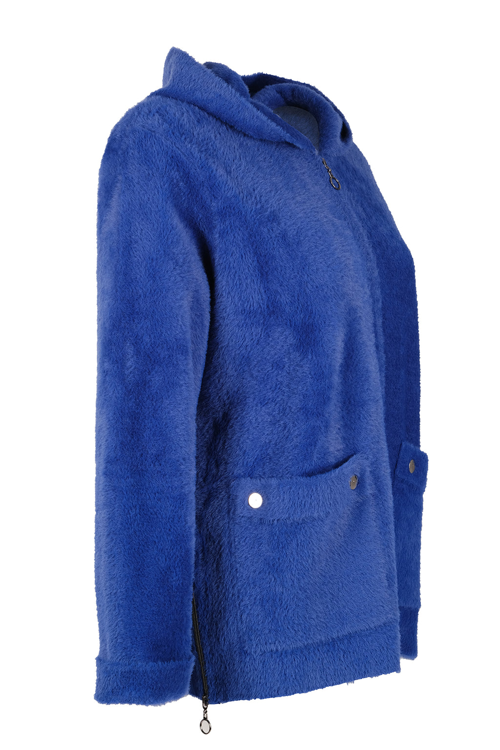 Vedi-bb Oversize Peluş Kapüşonlu Kadın Ceket - Rahat ve Şık