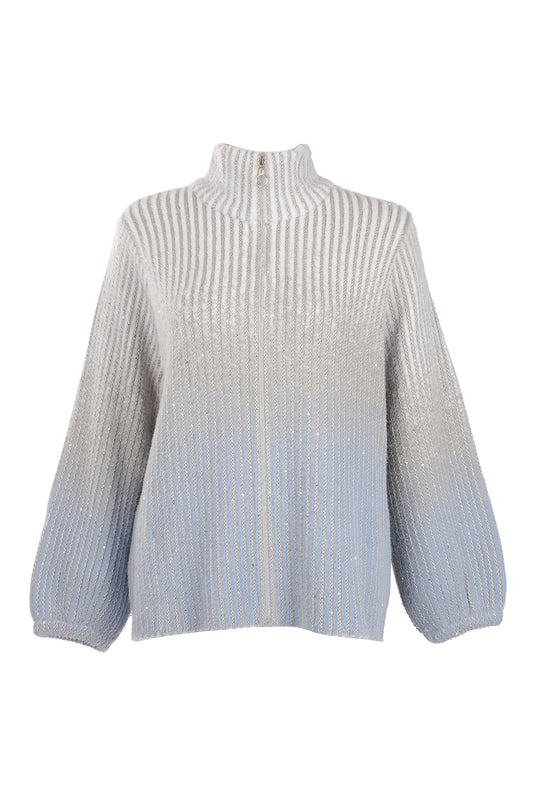 Vedi-bb Oversize High Neck Balloon Sleeve Women's Jacket - Minimalist Style