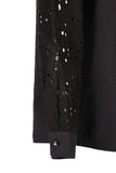 Vedi-bb Oversize Lace Detail Long Sleeve Women's Shirt - Minimalist Style
