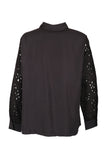 Vedi-bb Oversize Lace Detail Long Sleeve Women's Shirt - Minimalist Style
