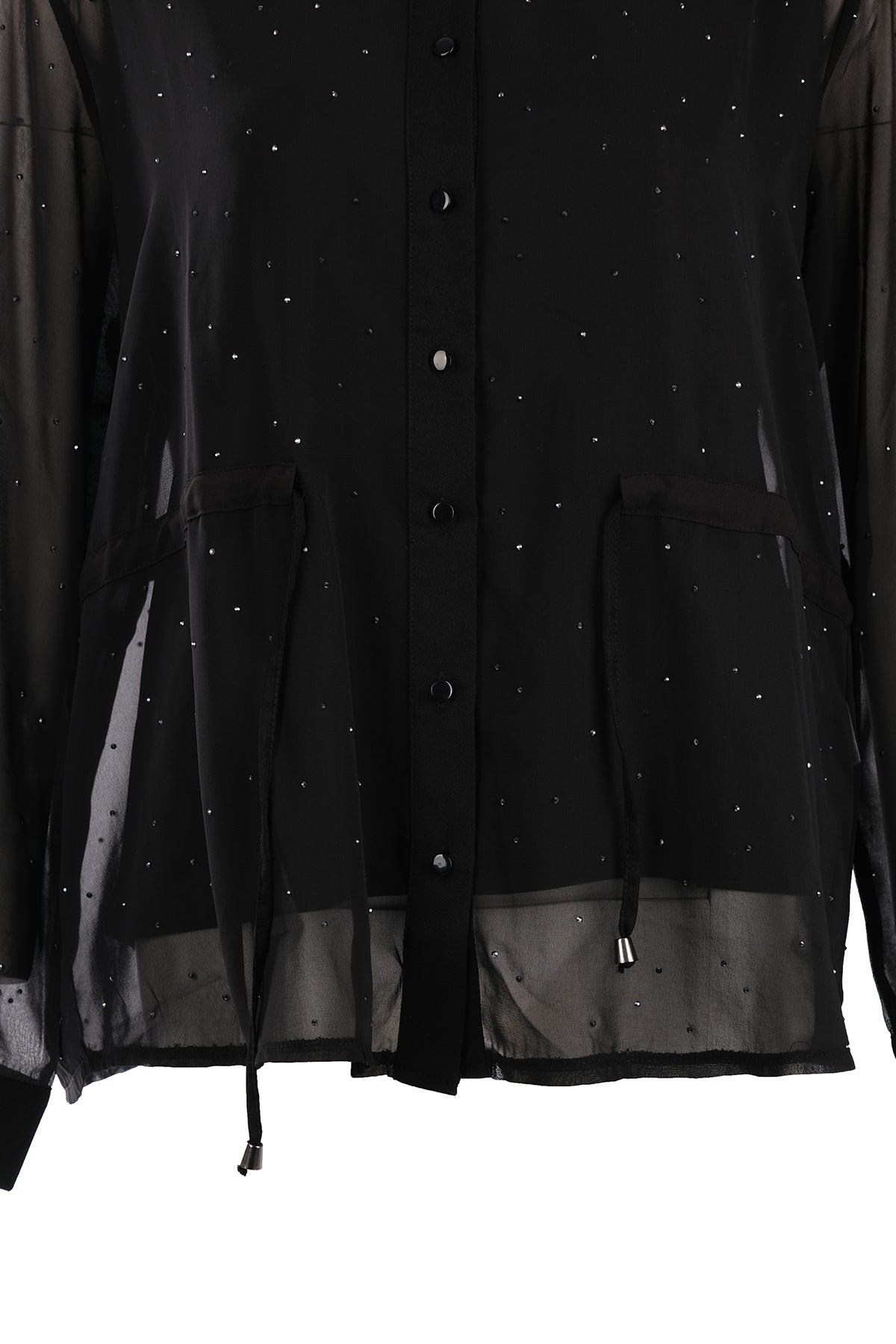Vedi-bb Oversize Uzun Kol Şifon Gömlek - Minimalist Tarz