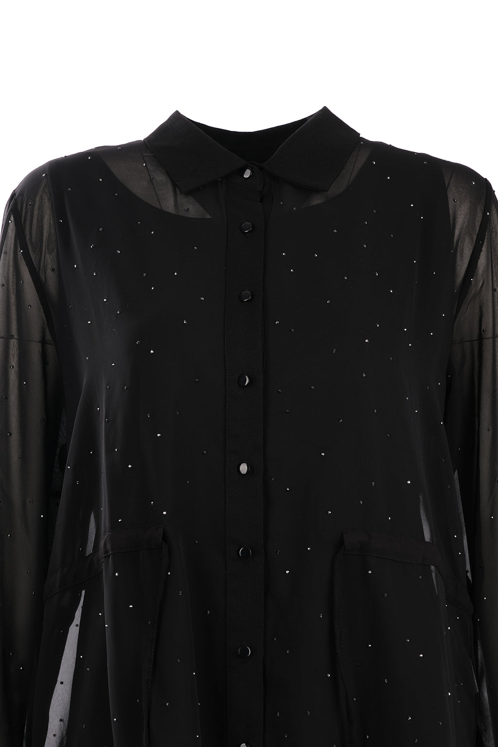 Vedi-bb Oversize Uzun Kol Şifon Gömlek - Minimalist Tarz