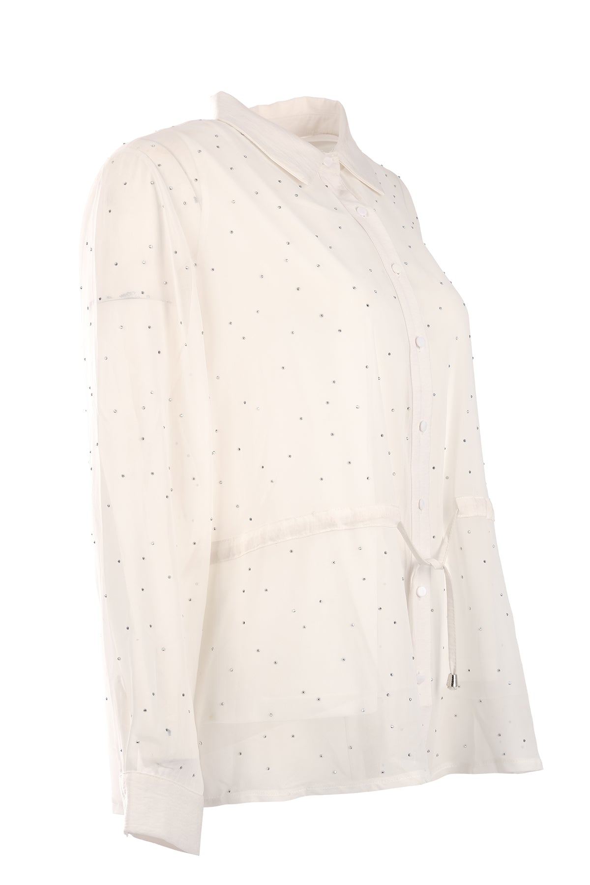 Vedi-bb Oversize Uzun Kol Şifon Gömlek - Minimalist Tarz