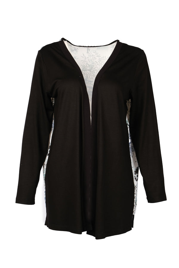 Vedi-bb Kadın Uzun Kol V Yaka Midi Hırka - Minimalist Stil