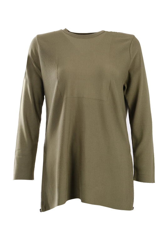 Vedi-bb Oversize Long Sleeve Midi Sweater - Minimalist Everyday Style