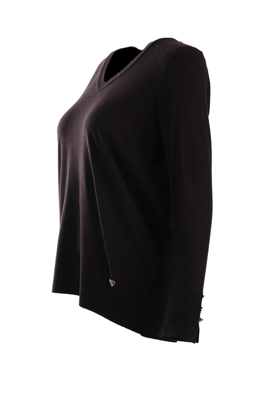 Vedi-bb V-Neck Long Sleeve Minimalist Women's Sweater - Everyday Chic