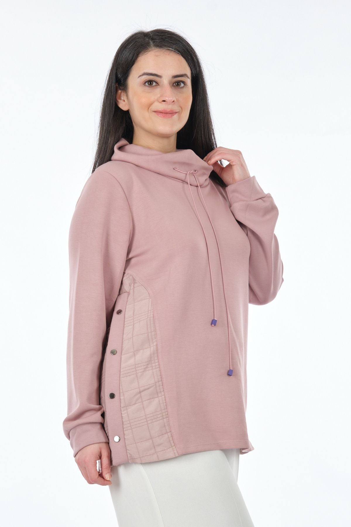 Vedi-bb Kadın Oversize Kapüşonlu Sweatshirt - Rahat ve Şık Günlük Stil Secondary image