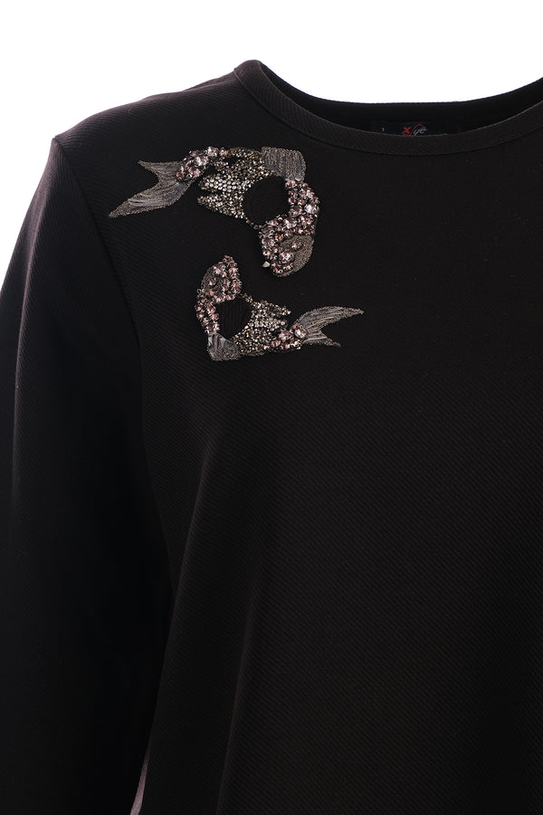 Vedi-bb Kadın Oversize Minimalist Sweatshirt - Günlük Kullanım