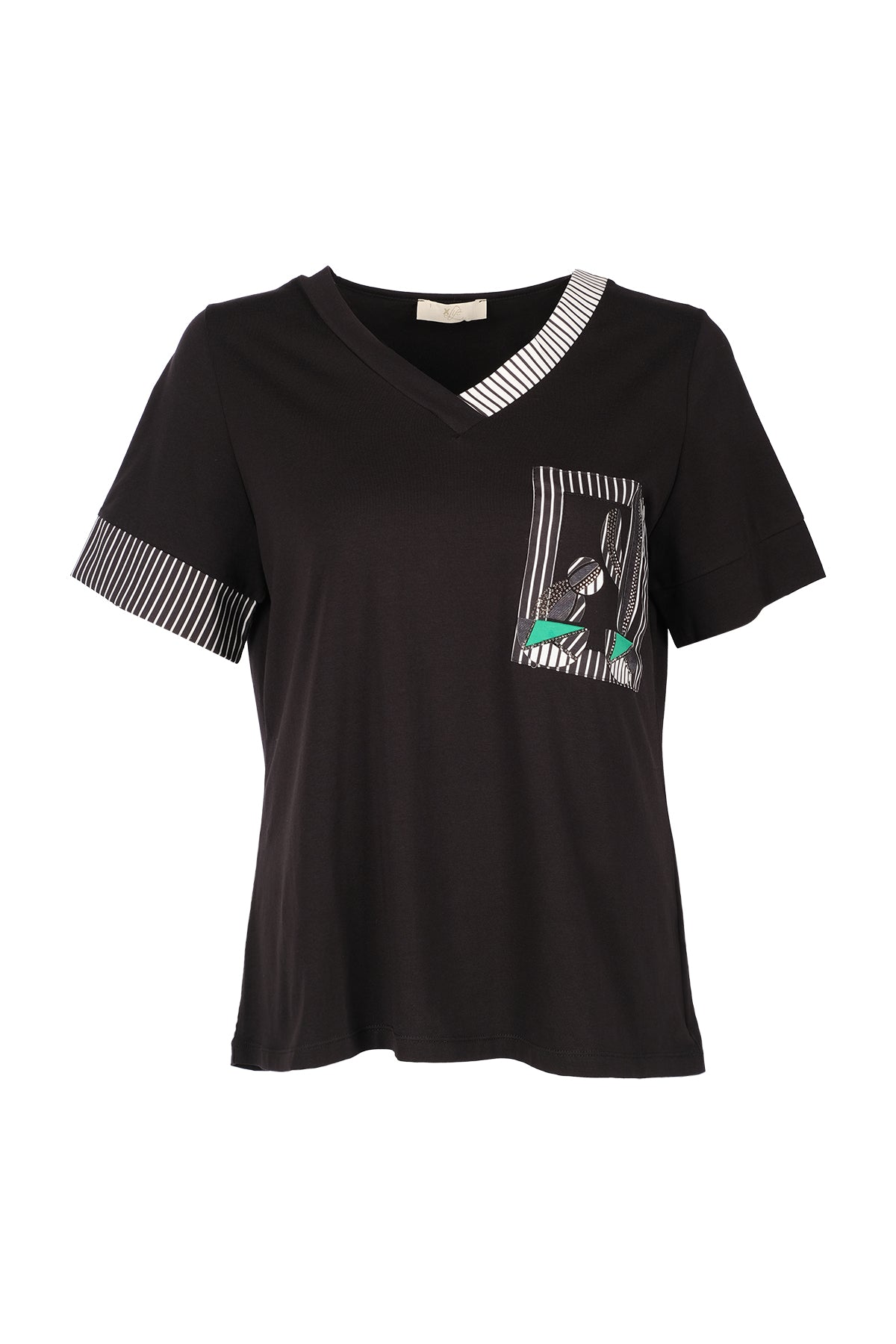 Vedi-bb Minimalist V Yaka Kısa Kol Kadın T-Shirt - Günlük Kombinleriniz İçin