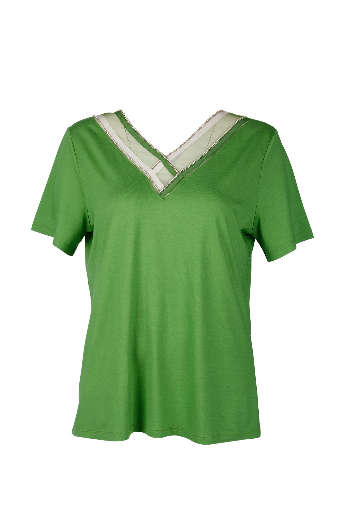Vedi-bb Minimalist Oversize V Yaka Kadın T-Shirt - Kısa Kol Main image
