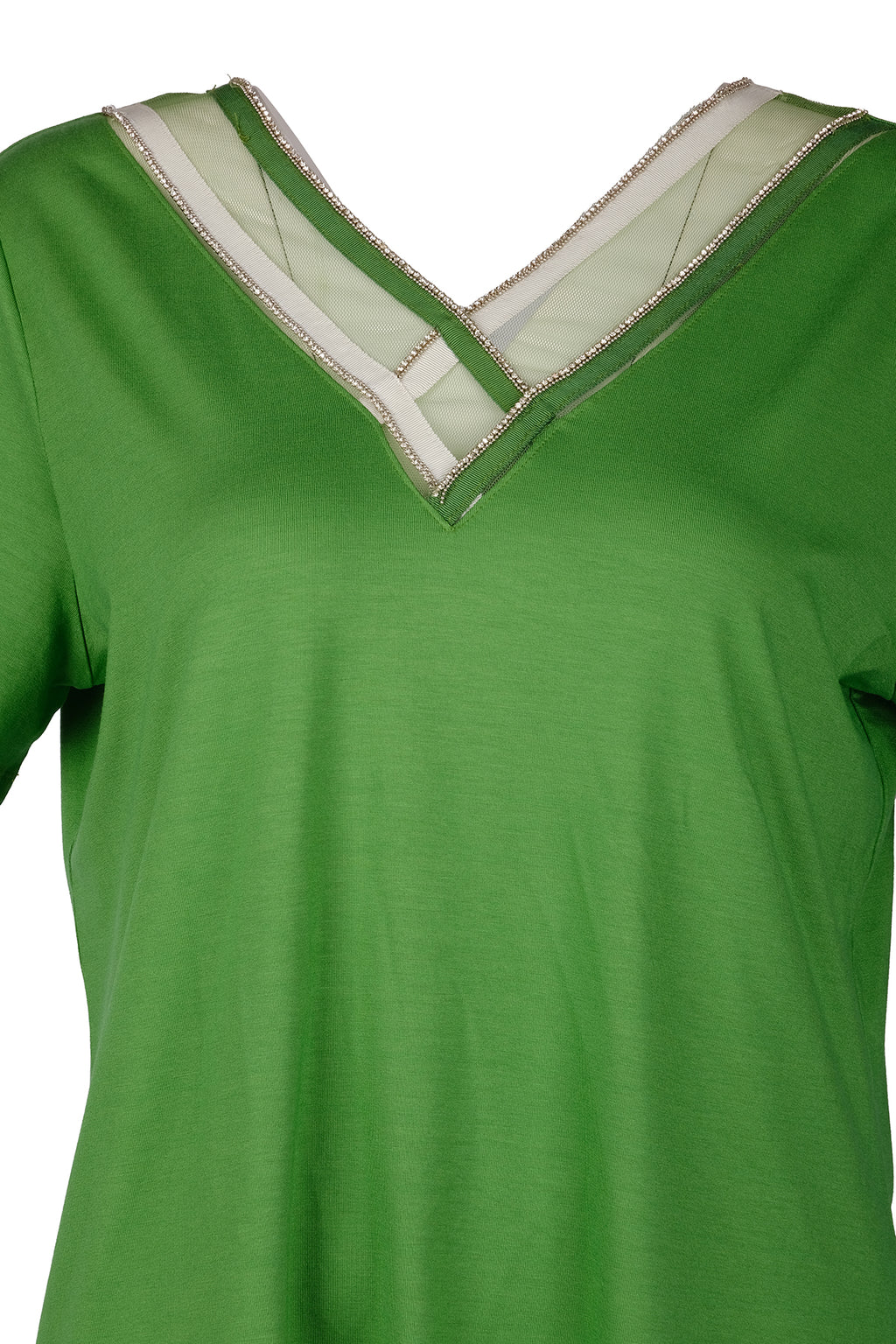 Vedi-bb Minimalist Oversize V Yaka Kadın T-Shirt - Kısa Kol