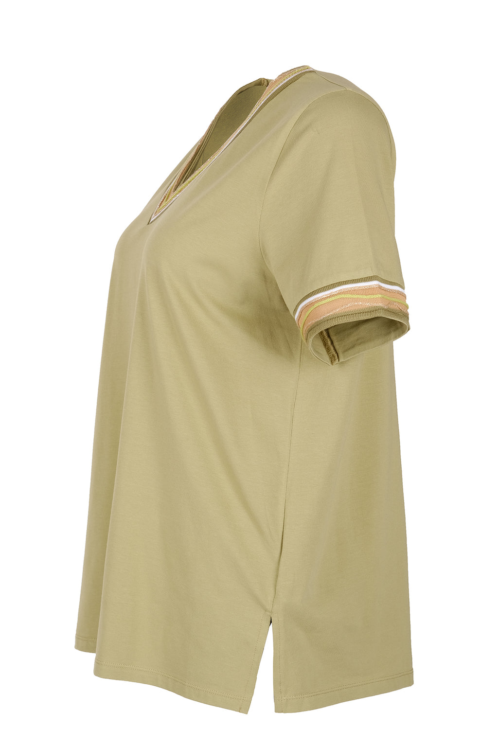 Vedi-bb Kadın Oversize V Yaka Minimalist T-Shirt - Kısa Kol