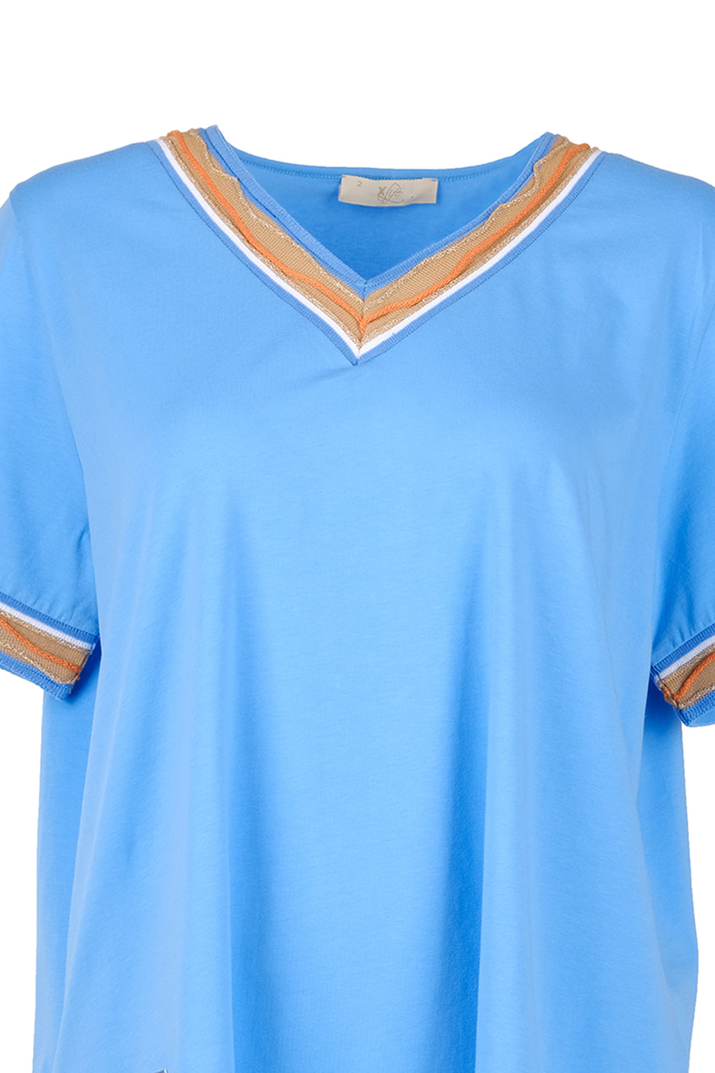 Vedi-bb Kadın Oversize V Yaka Minimalist T-Shirt - Kısa Kol
