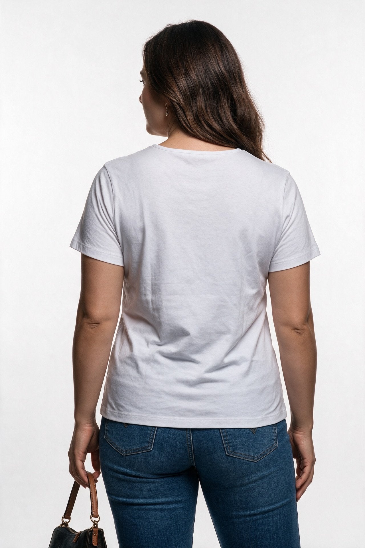 Vedi-bb Kadın Büyük Beden V Yaka Yelkenli İşlemeli Pamuk Karışımlı Kısa Kollu T-Shirt Secondary image