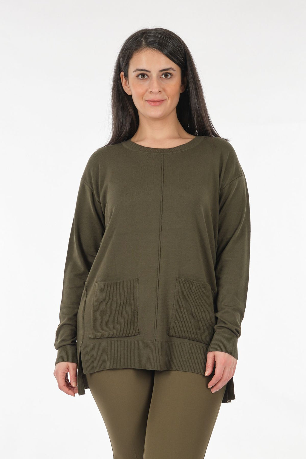 Vedi-bb Oversize Uzun Kol Midi Triko - Günlük Rahat
