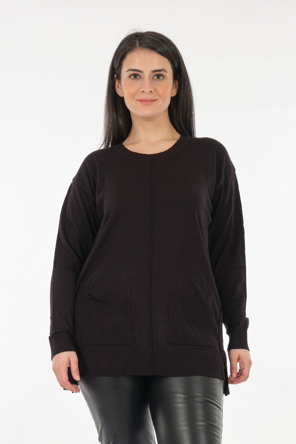 Vedi-bb Oversize Uzun Kol Midi Triko - Günlük Rahat