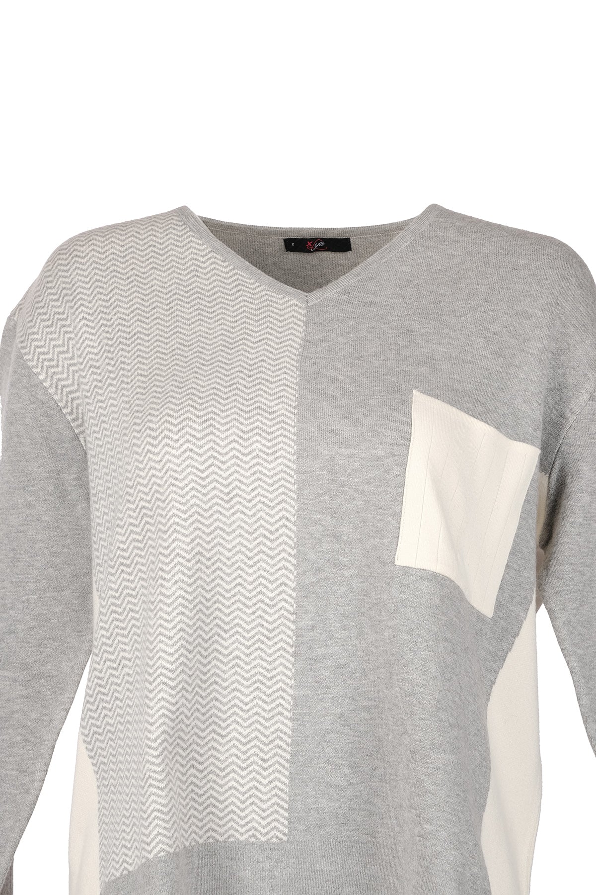 Vedi-bb Oversize V Yaka Triko Kazak - Minimalist Stil - Günlük Secondary image