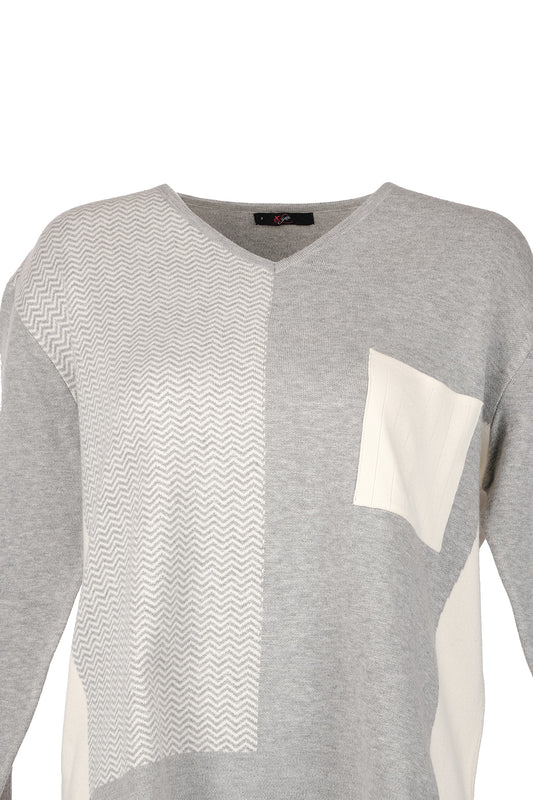 Vedi-bb Oversize V Yaka Triko Kazak - Minimalist Stil - Günlük