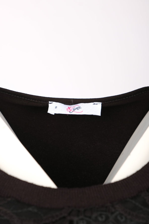 Vedi-bb Minimalist Dantelli Kısa Kol Kadın Bluz - Günlük Şıklık
