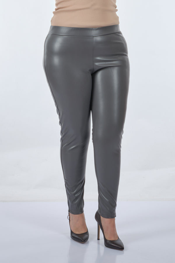 Vedi-bb Minimalist Fermuarlı Günlük Kadın Tayt - Slim Fit
