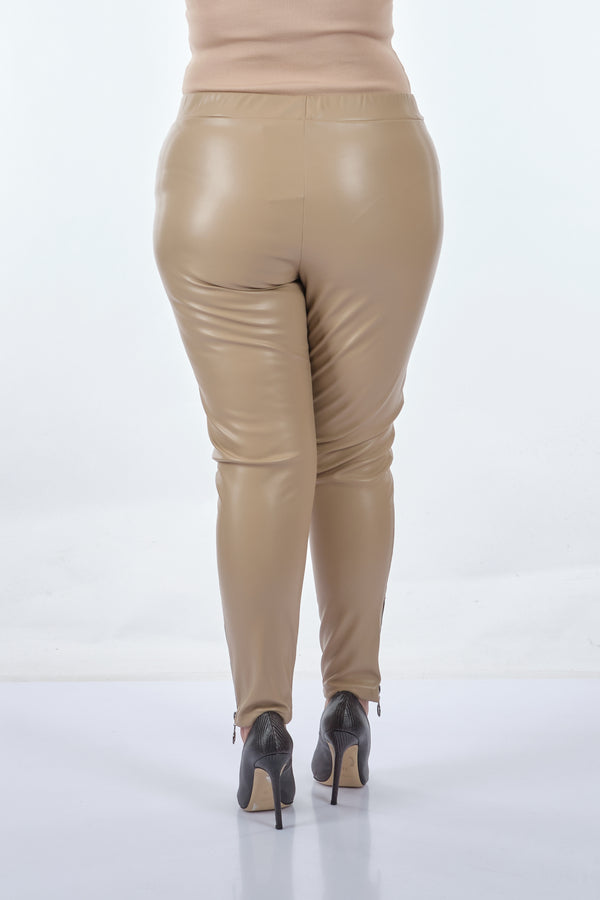 Vedi-bb Minimalist Fermuarlı Günlük Kadın Tayt - Slim Fit