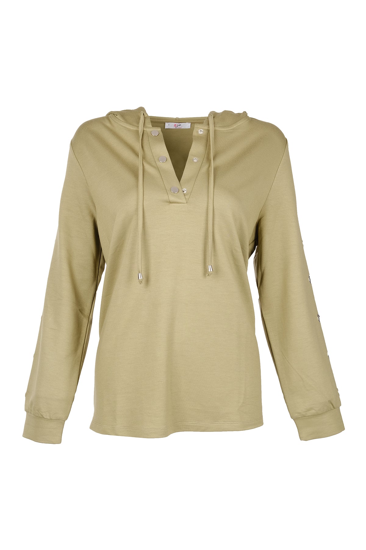 Vedi-bb Oversize Kapüşonlu Uzun Kol Kadın Sweatshirt - Günlük Rahat Şık Secondary image
