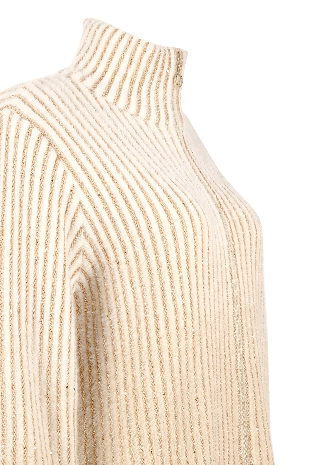 Vedi-bb Oversize Yüksek Yakalı Balon Kol Kadın Ceket - Minimalist Tarz