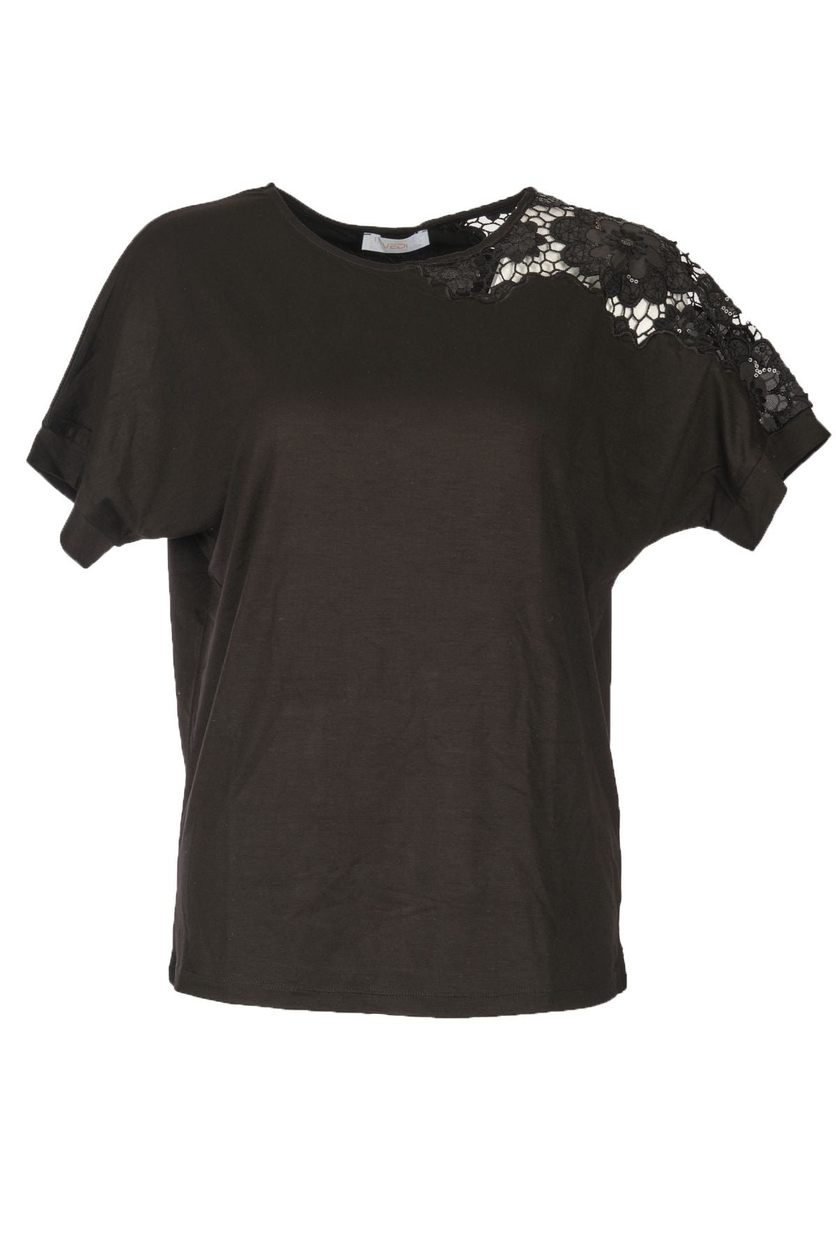 Vedi Oversize Dantelli Kadın Bluz - Minimalist Stil