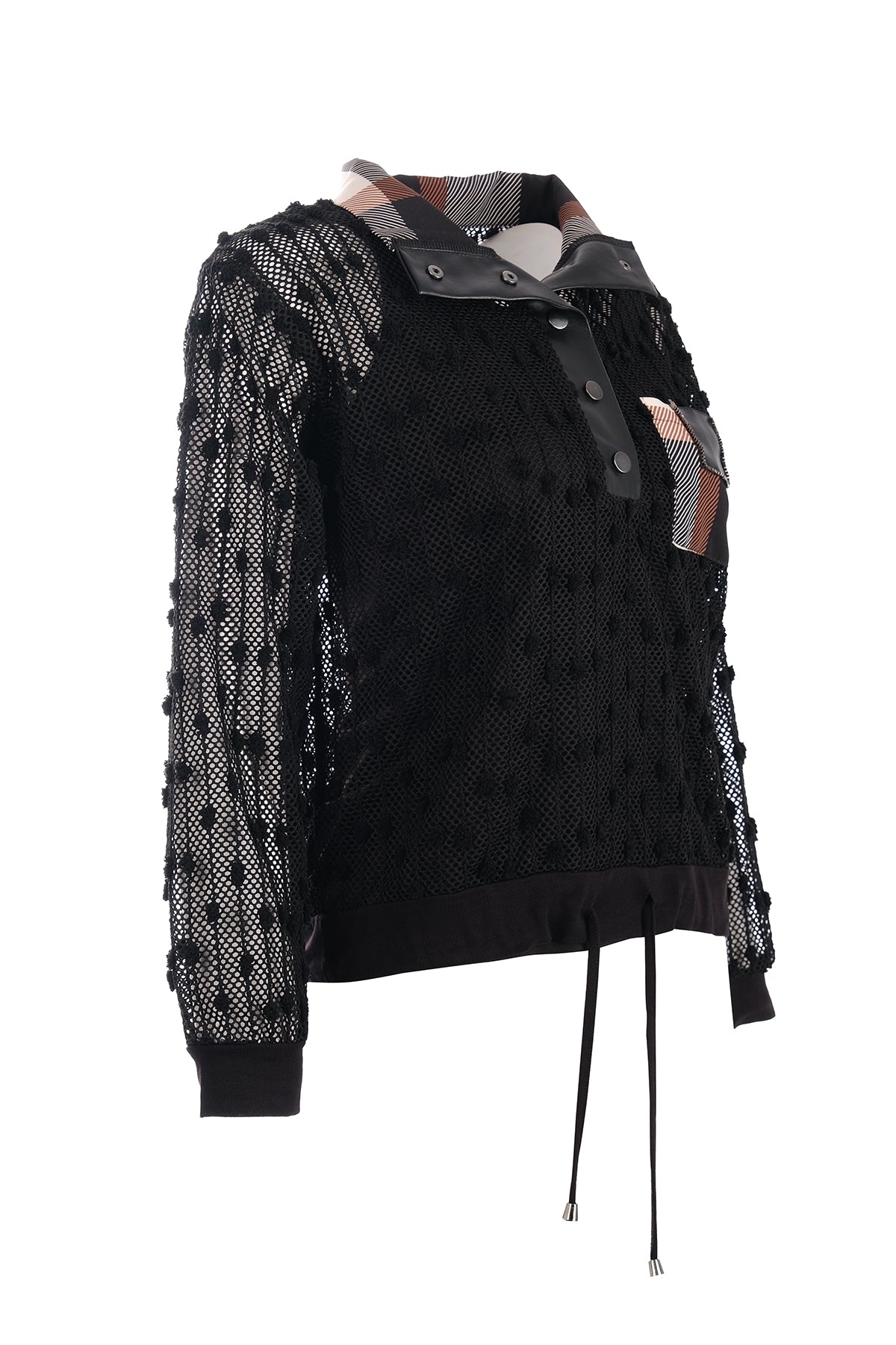 Vedi Oversize Uzun Kol Minimalist File Detaylı Kadın Bluz