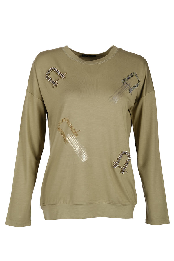Vedi Oversize Uzun Kol Minimalist Kadın Bluz - VD4102