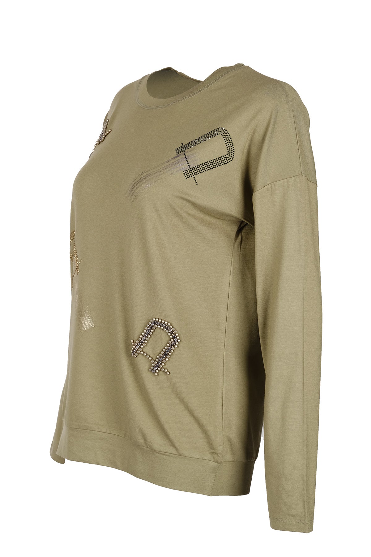 Vedi Oversize Uzun Kol Minimalist Kadın Bluz - VD4102
