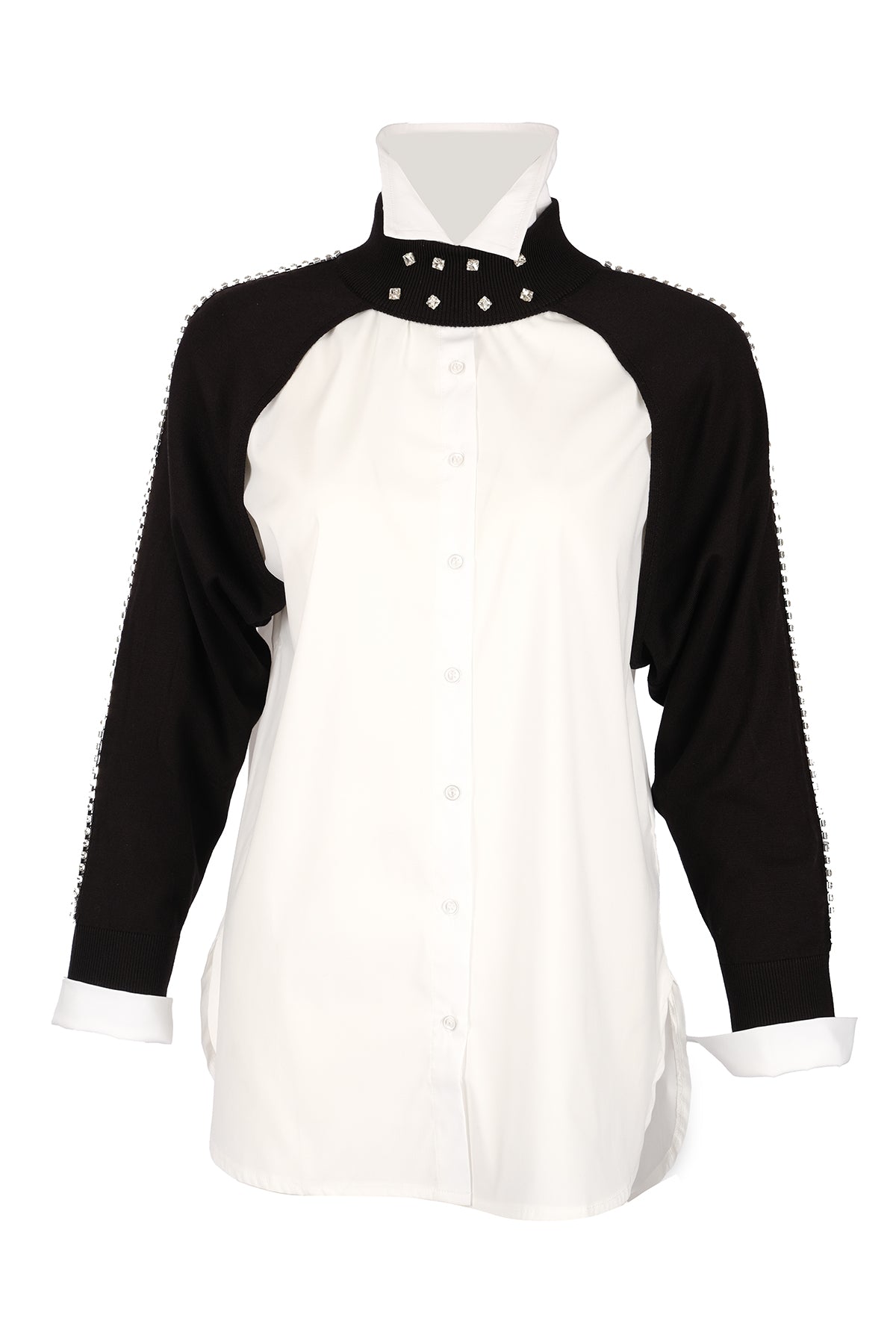 Vedi Oversize Boğazlı Uzun Kol Minimalist Kadın Bolero - VD4030