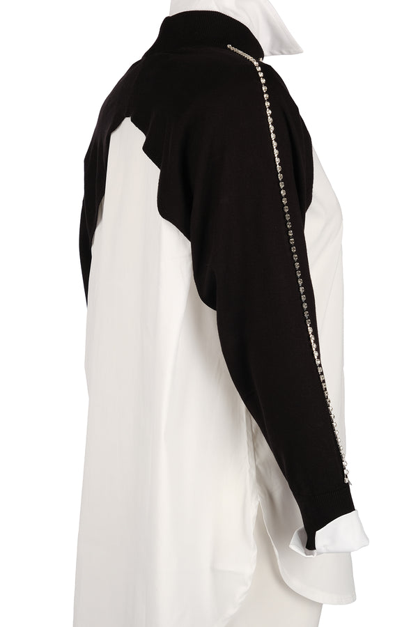 Vedi Oversize Boğazlı Uzun Kol Minimalist Kadın Bolero - VD4030