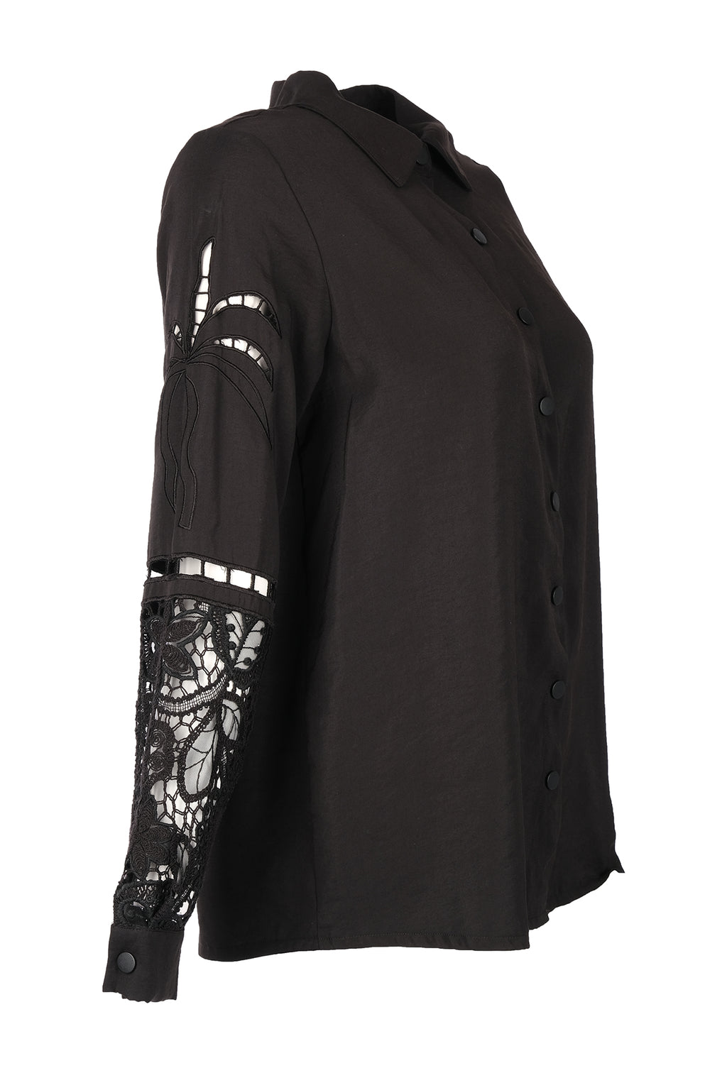 Vedi Oversize Dantelli Uzun Kol Gömlek - Minimalist Tarz