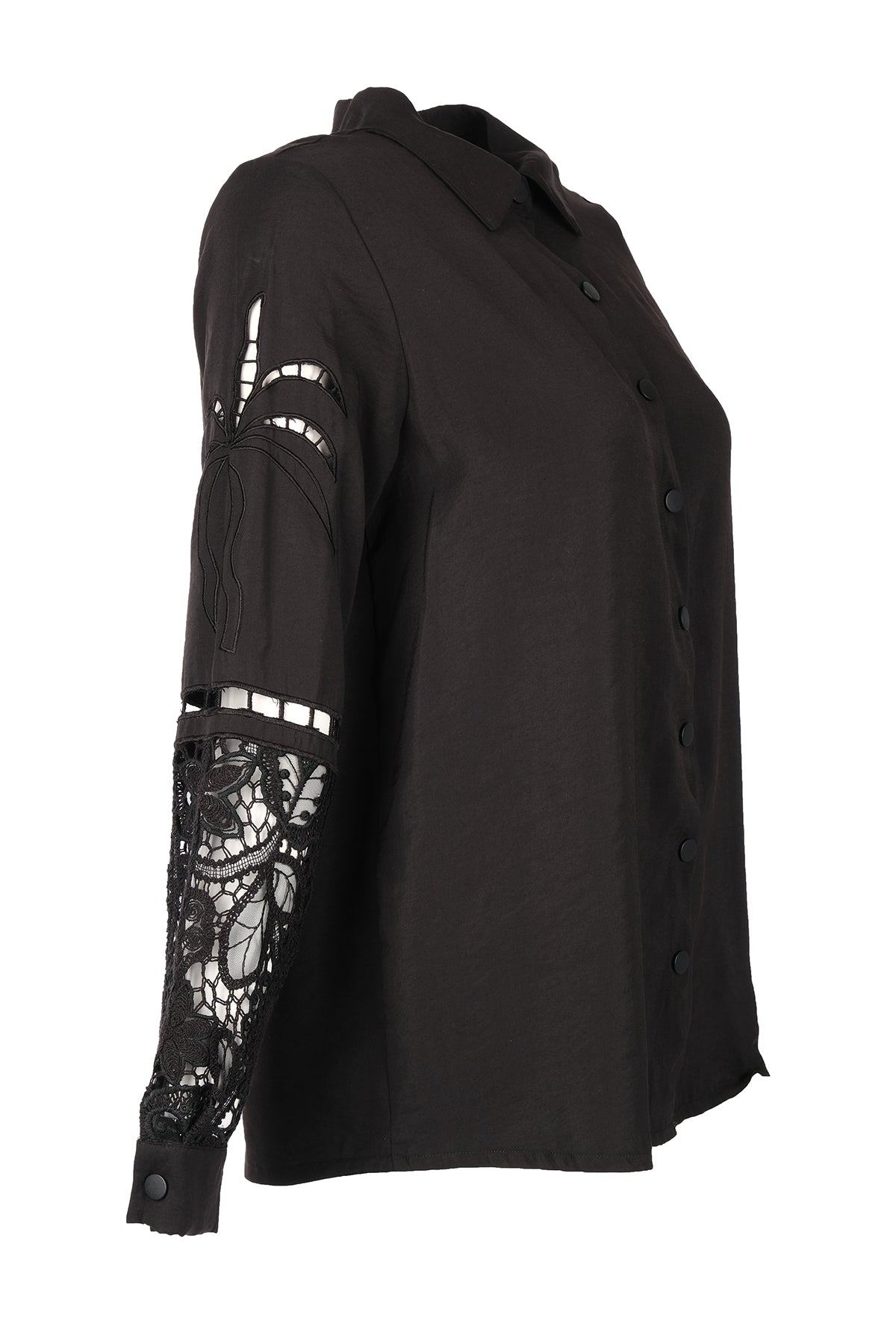 Vedi Oversize Dantelli Uzun Kol Gömlek - Minimalist Tarz