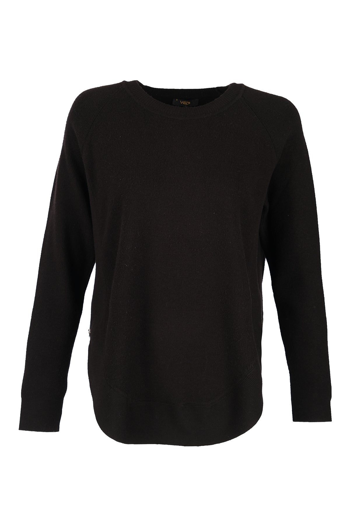 Vedi Oversize Yuvarlak Yaka Uzun Kol Minimalist Kadın Kazak Main image