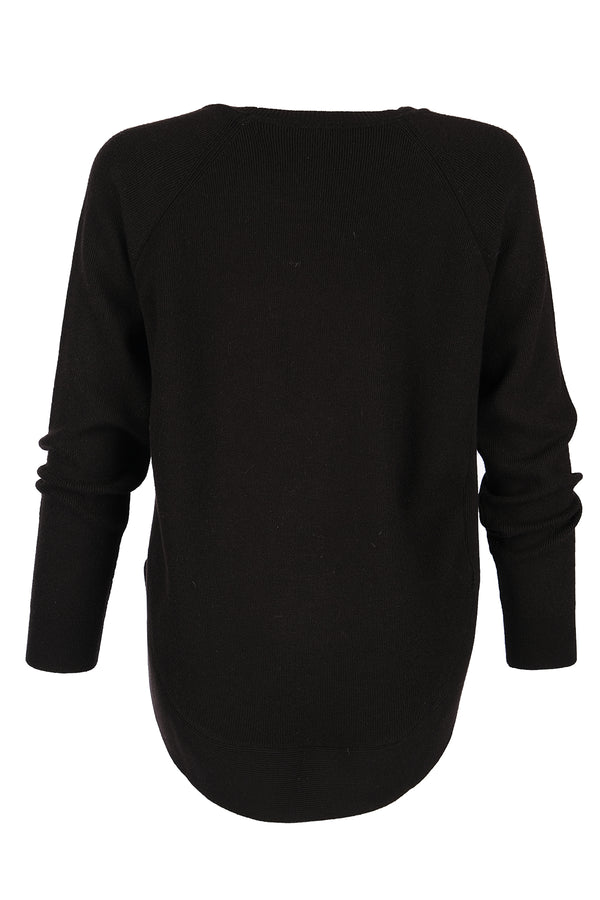 Vedi Oversize Yuvarlak Yaka Uzun Kol Minimalist Kadın Kazak