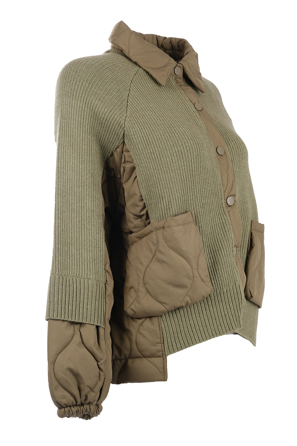 Vedi Oversize Crop Triko Kapitone Kadın Mont - Günlük Stil
