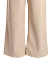 Vedi Minimalist Leather High Waist Wide Leg Women's Trousers - Casual & Chic