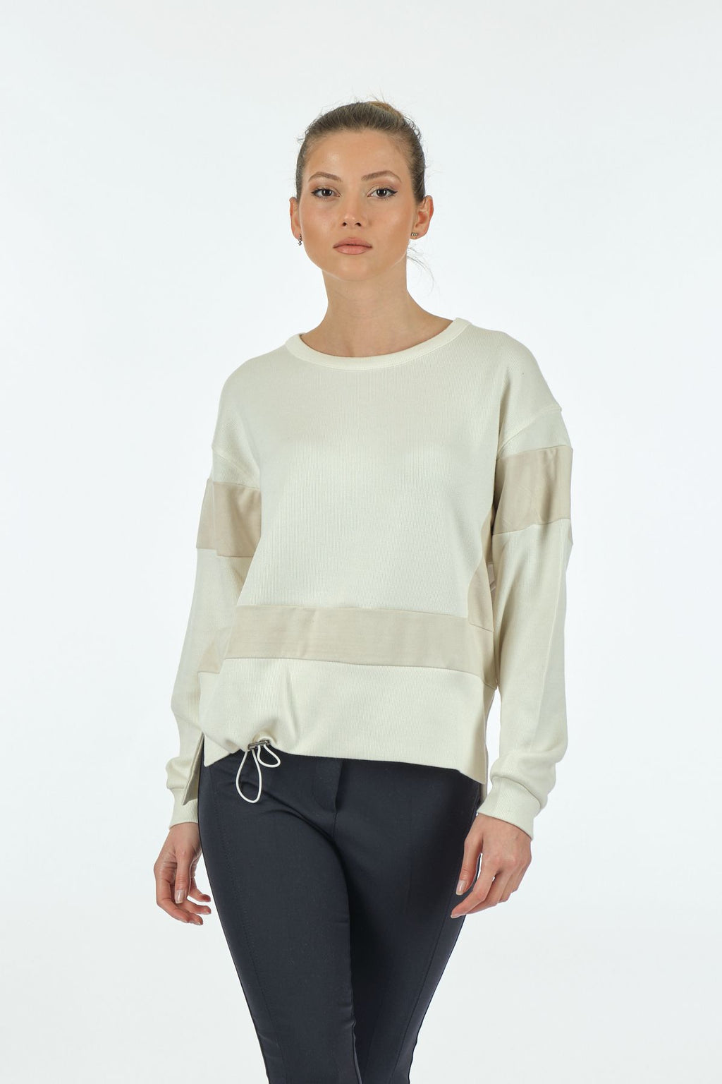 Vedi Minimalist Oversize Uzun Kol Kadın Sweatshirt - Rahat ve Şık