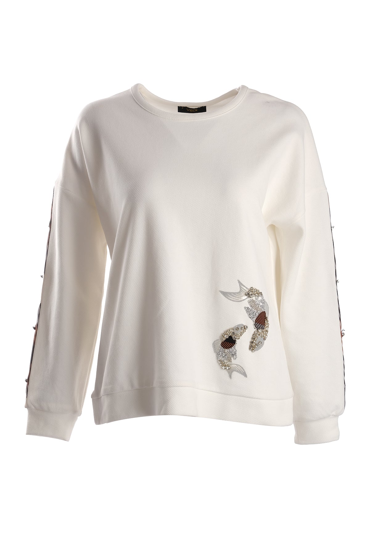 Vedi Oversize Nakışlı Kadın Sweatshirt - Minimalist Günlük Stil Main image