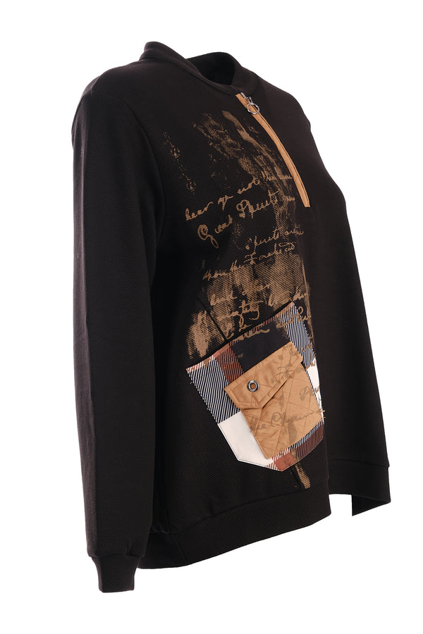 Vedi Oversize Uzun Kol Kadın Sweatshirt - Minimalist Günlük