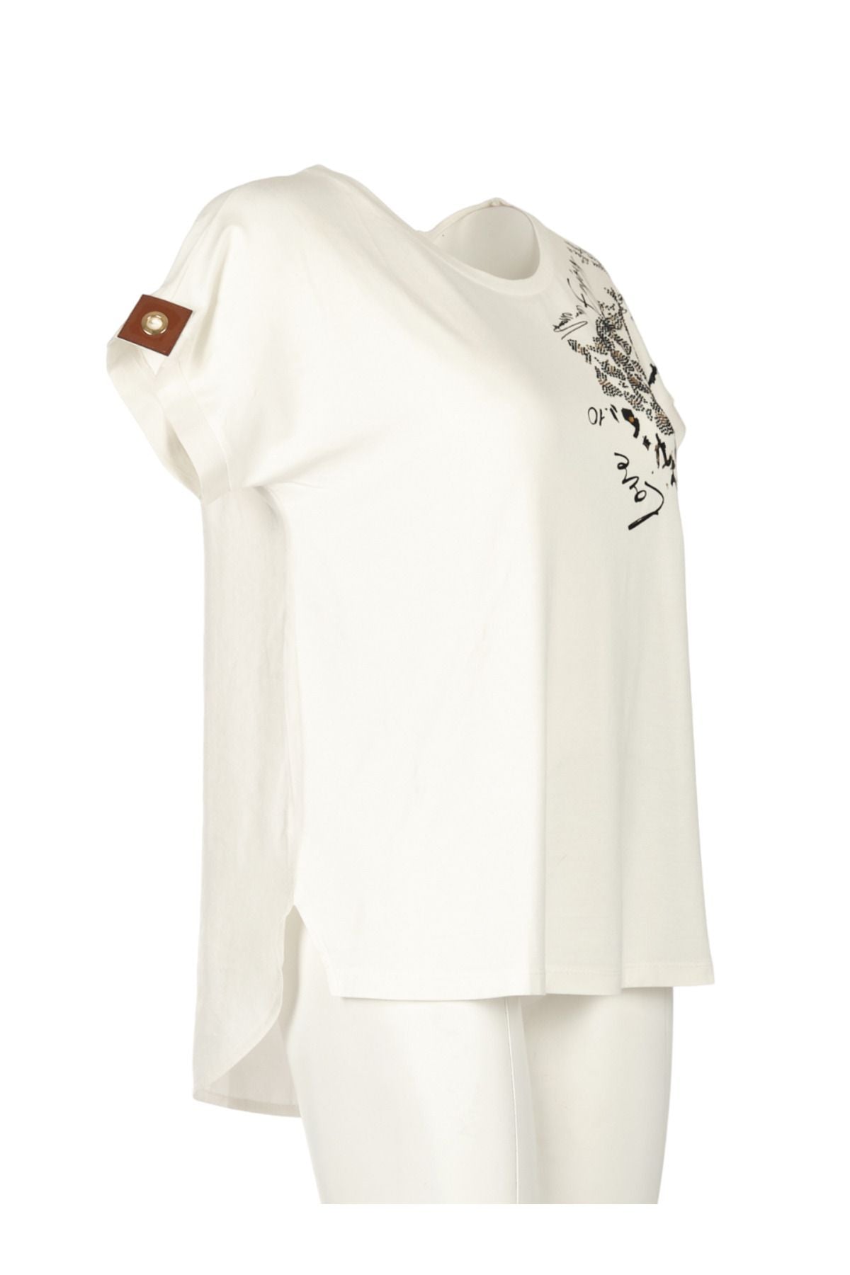 Vedi Oversize Minimalist Kadın T-Shirt - Günlük Kombinler İçin Secondary image