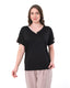 Vedi Oversize V Yaka Kadın T-Shirt - Minimalist Günlük