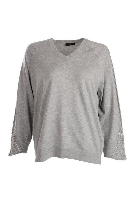 Vedi Oversize V-Neck Women's Knitwear - Minimalist Everyday Style