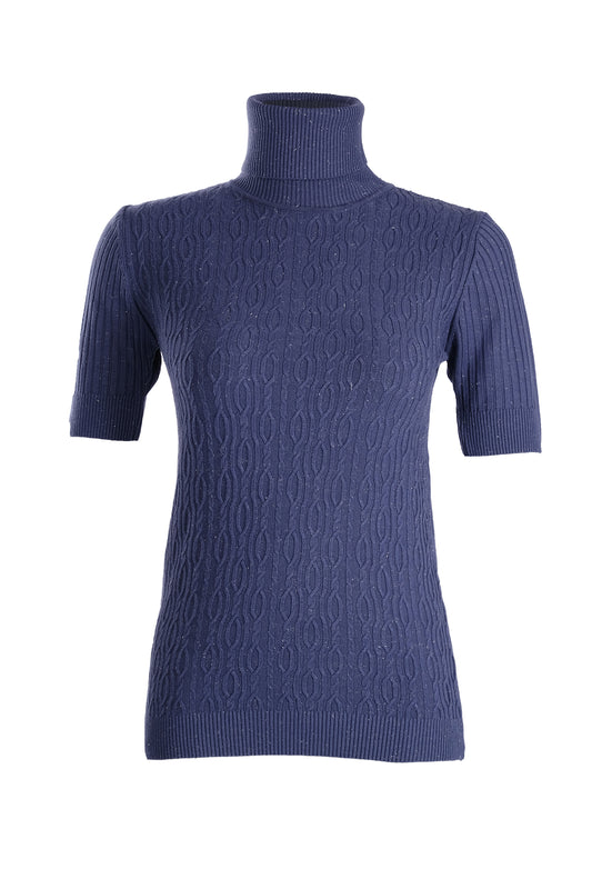 Vedi Minimalist Turtleneck Women's Knitwear - Short Sleeves - Everyday Use