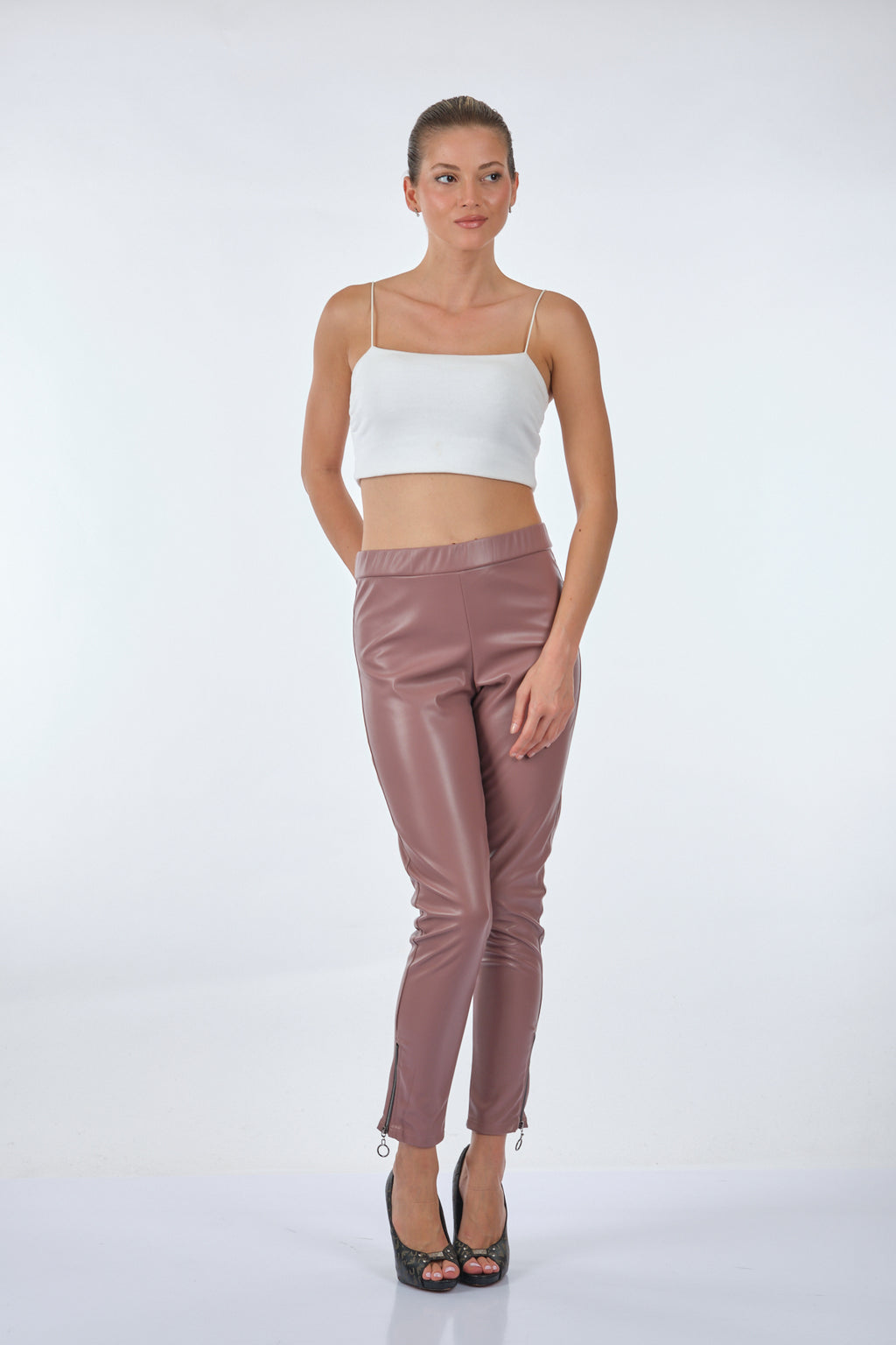 Vedi Minimalist Deri Tayt - Günlük & Gece - Slim Fit