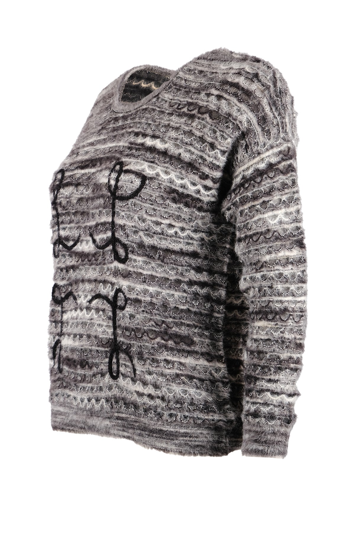 Vedi Minimalist Oversize 3/4 Kol Kadın Kazak - Günlük Kullanım