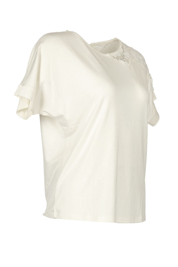 Vedi Oversize Dantelli Kadın Bluz - Minimalist Stil